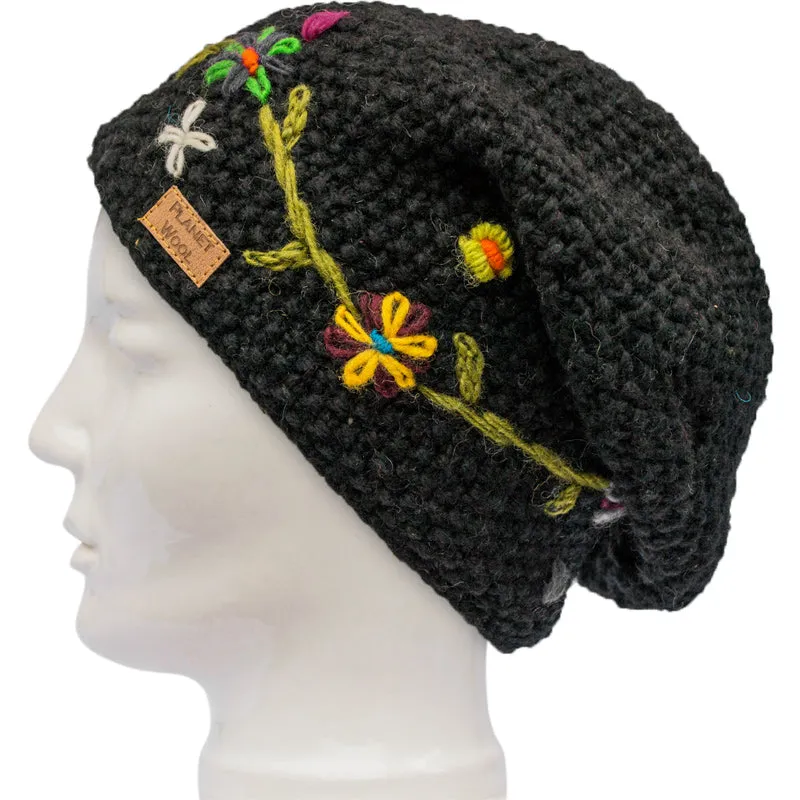 Planet wool - Long flowerhat | wollen muts