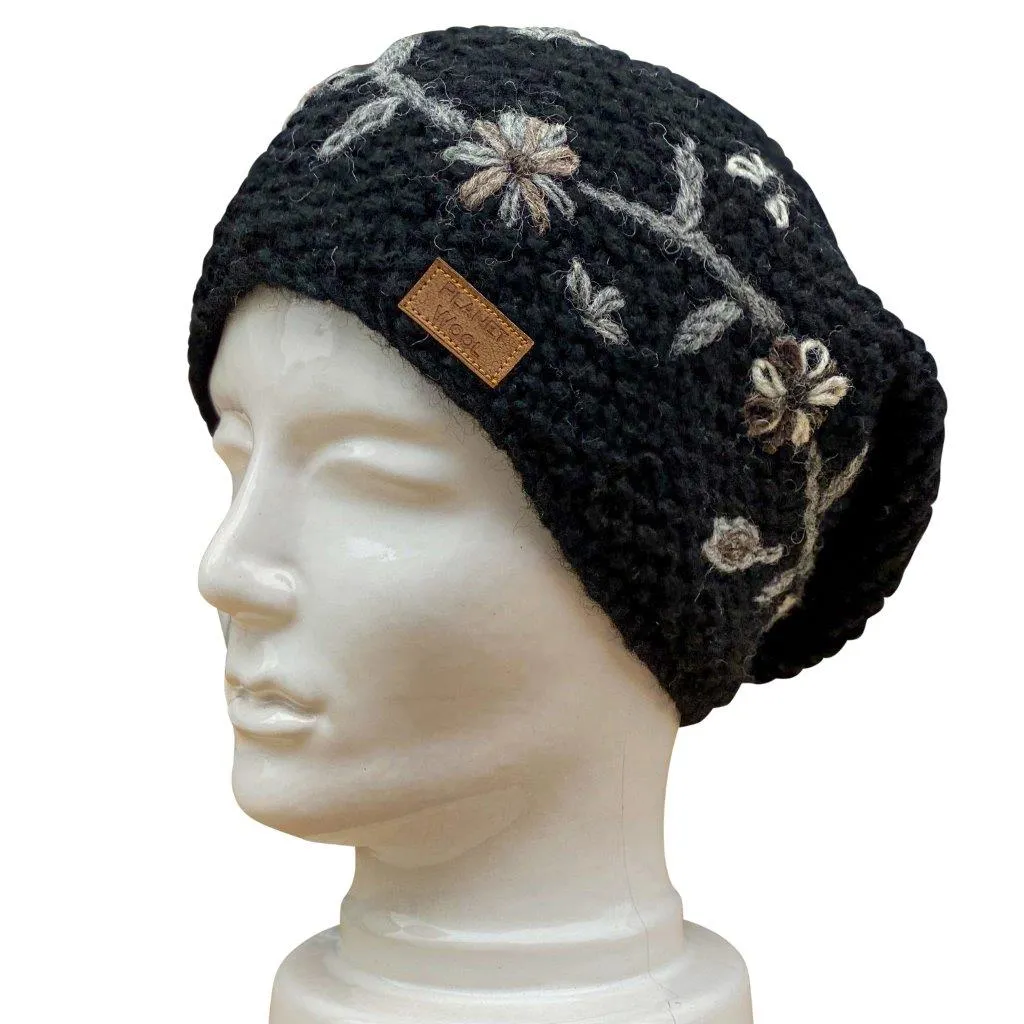 Planet wool - Long flowerhat | wollen muts