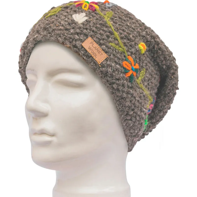 Planet wool - Long flowerhat | wollen muts