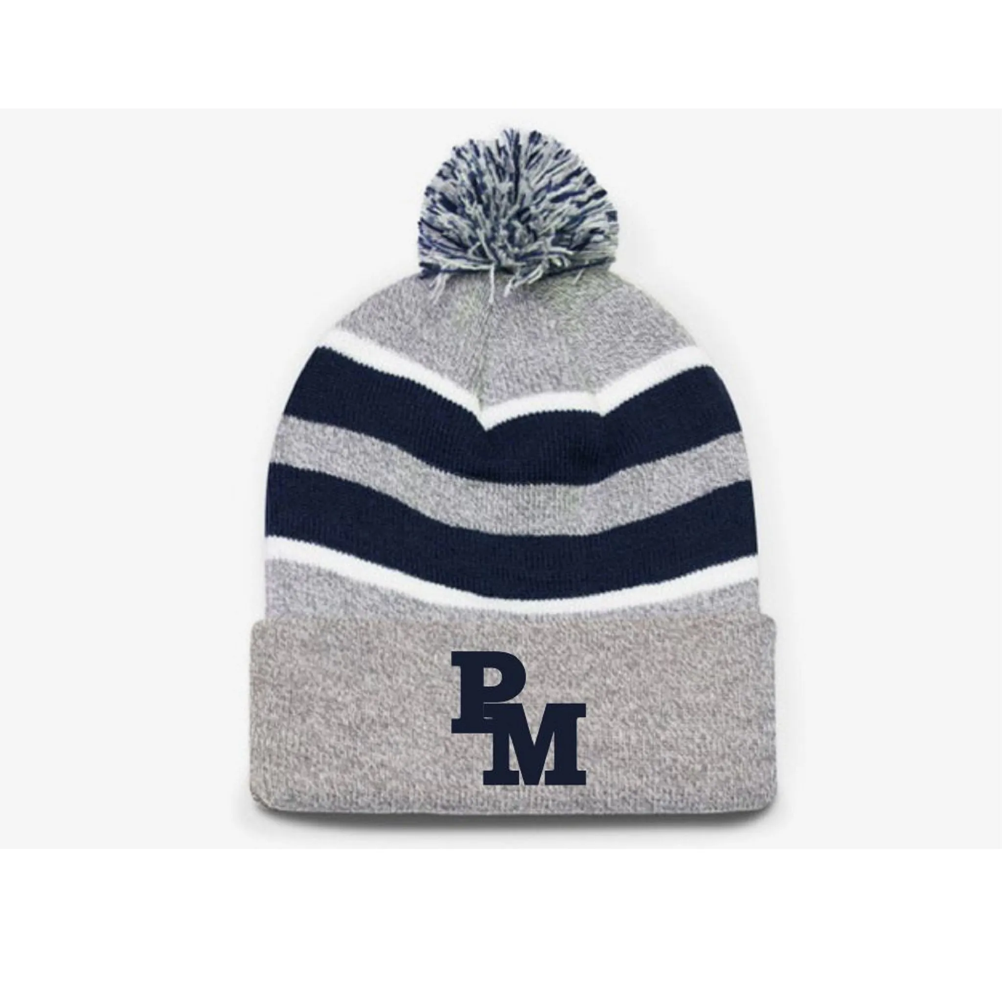 PMYS Stripe Pom Pom Beanie