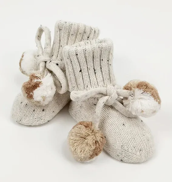 Pom Pom Baby Booties