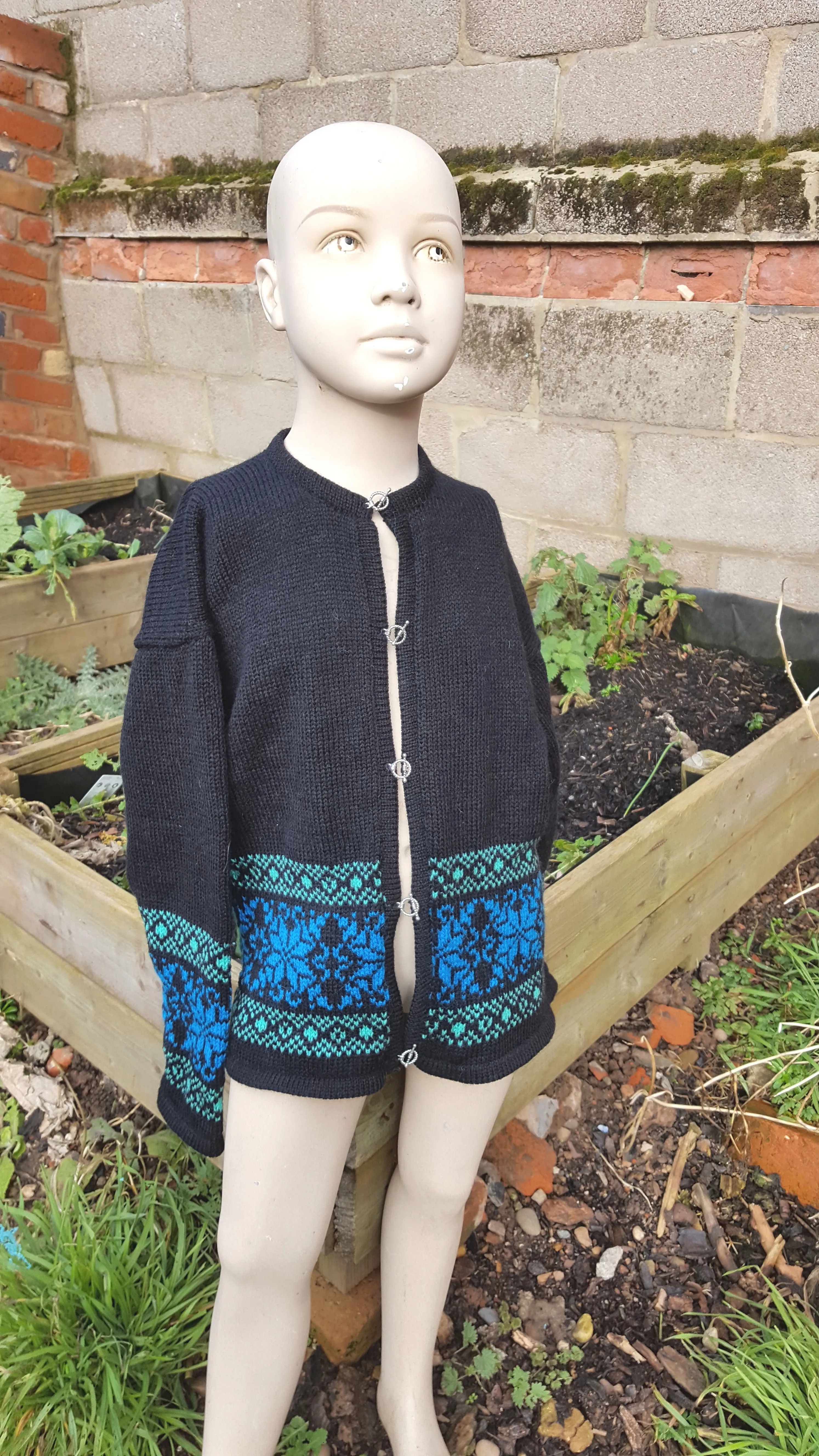 "Lissie" girls fair isle cardigan with toggle clasp fastening, to fit age up to 9