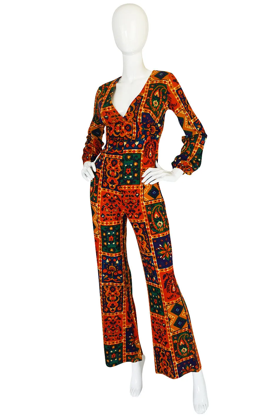 Rare c1975 Printed Willi Smith "Digits" Jumpsuit