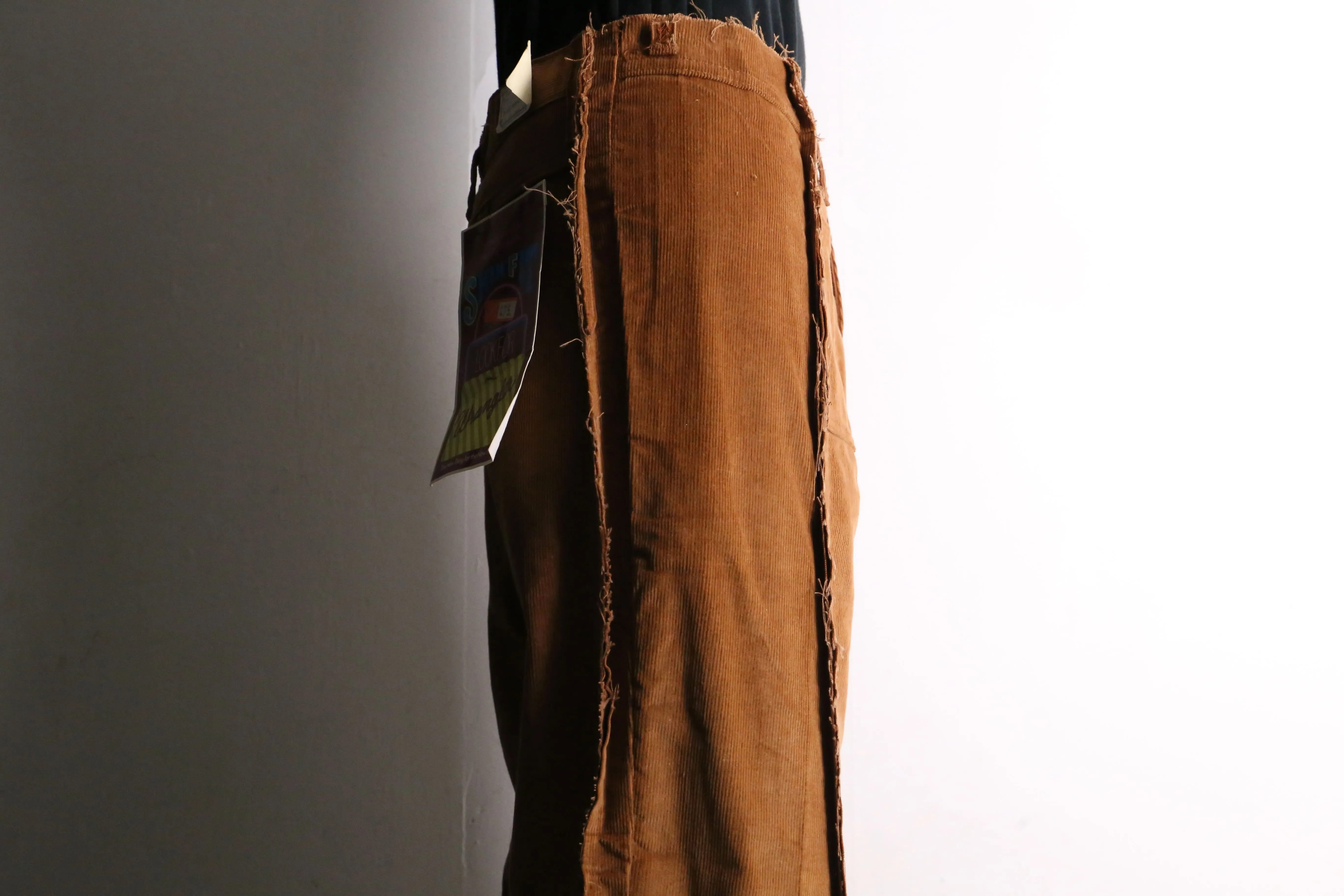 remake "再構築" camel brown corduroy buggy flare pants