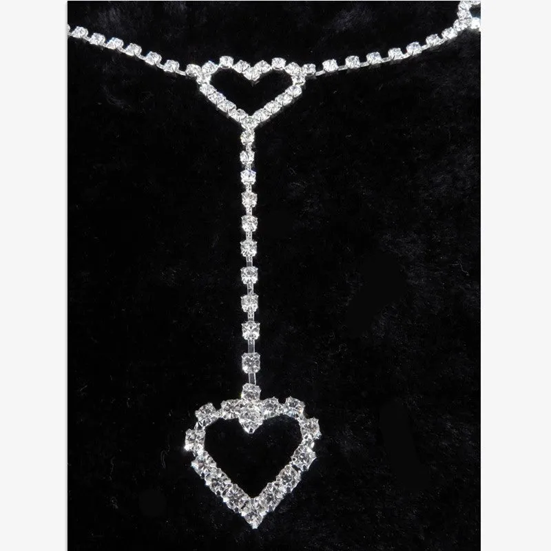 Rhinestone Heart Chain Belt