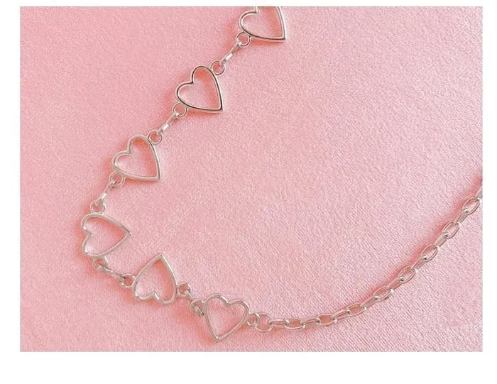 Rhinestone Heart Chain Belt