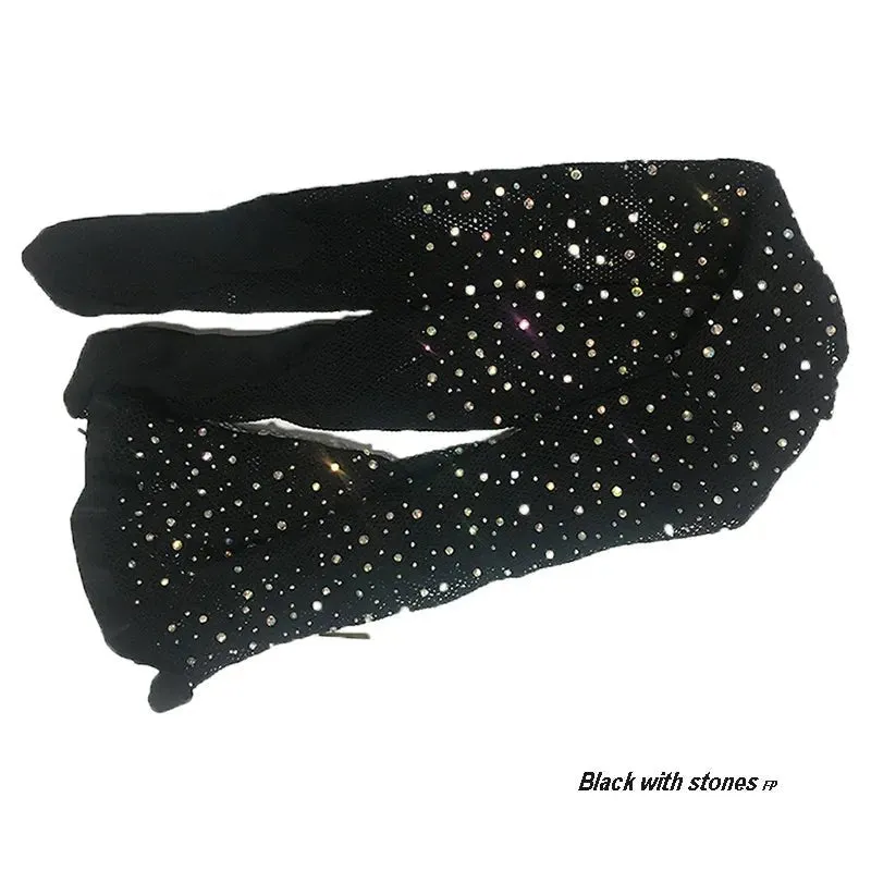 Rhinestones Embellished Pantyhose - Professional Latin Dance Stocking