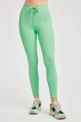 Ribbed Football Leggings in Watermelon Green