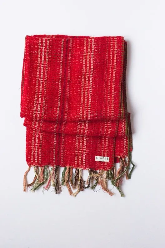 Rich Berry Red Handwoven Crios Wrap