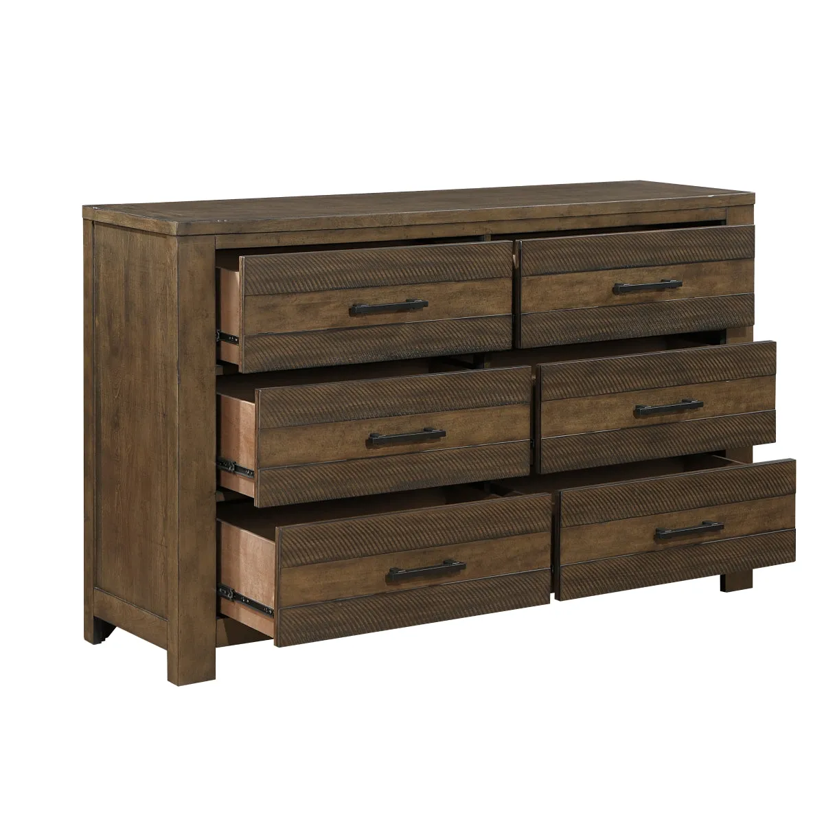 Rustic Birch Dresser with Industrial Hardware