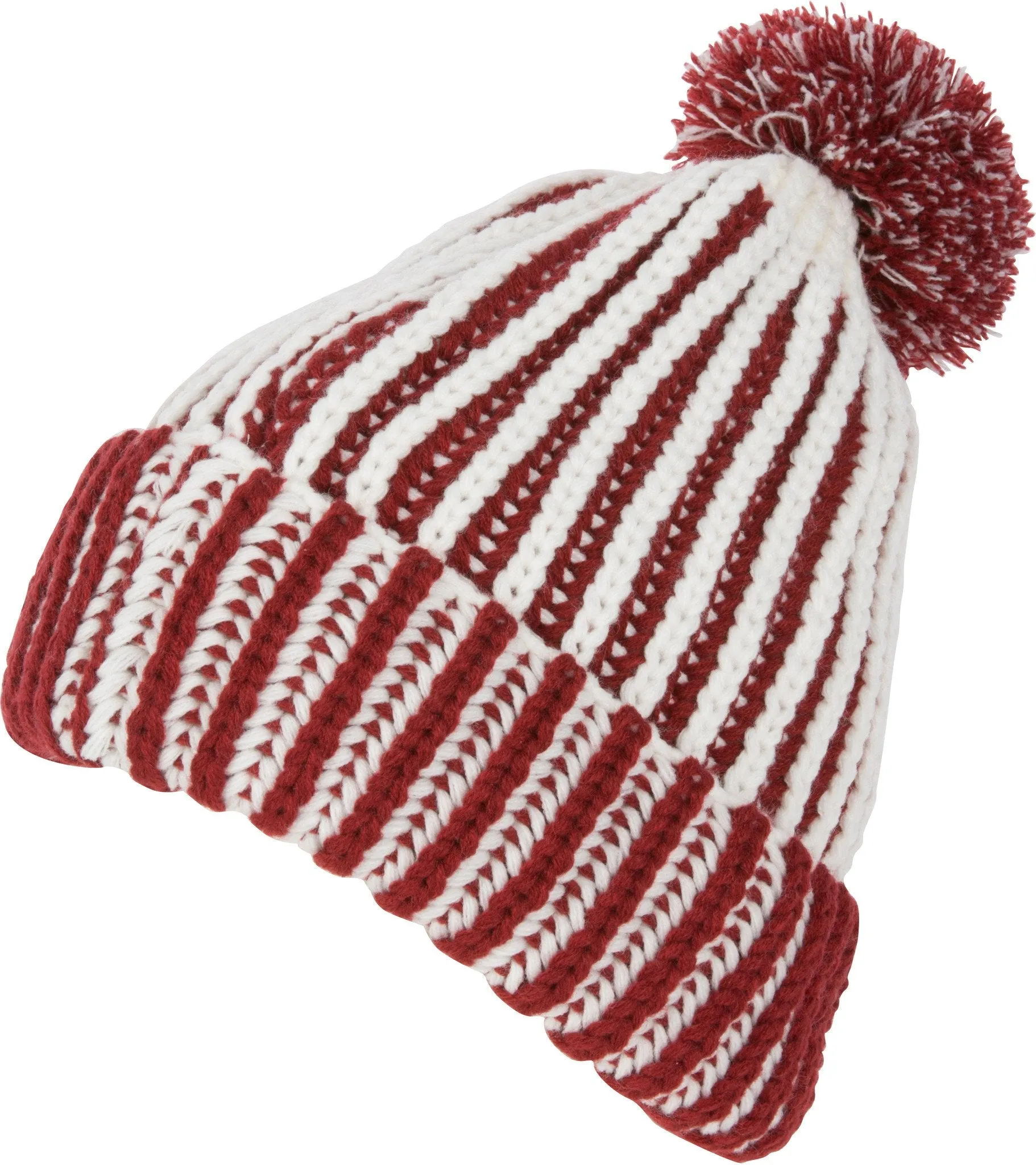 Sakkas Rhea Unisex Heathered Multi Colored Stripe Pom Pom Beanie Hat