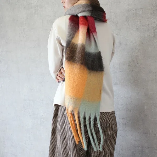 SATO | Plaid Fuzzy Scarf