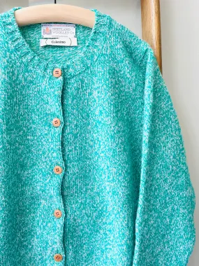 Shetland Wool Cardigan / Green