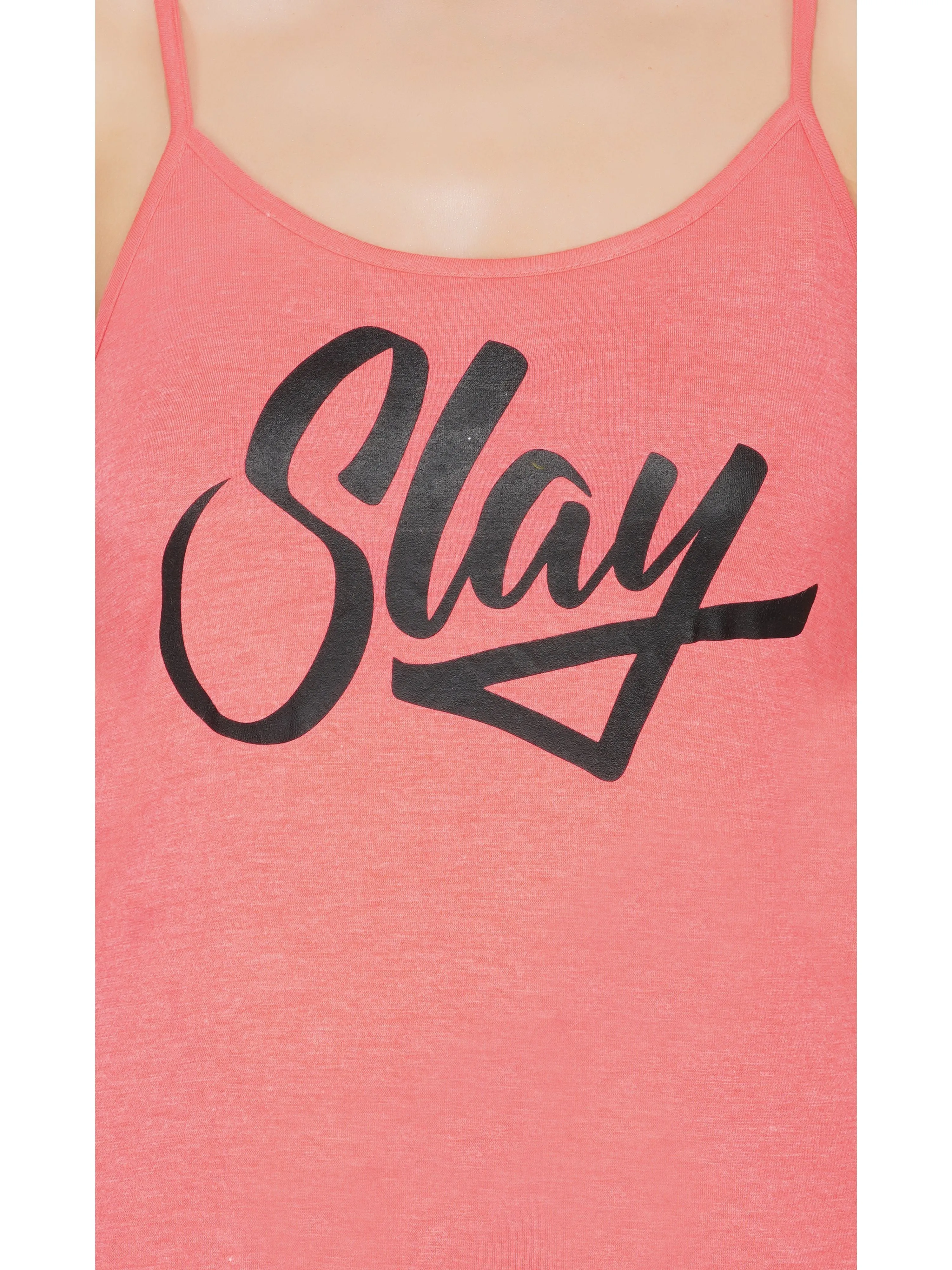 SLAY. Women's Neon Pink Printed Camisole