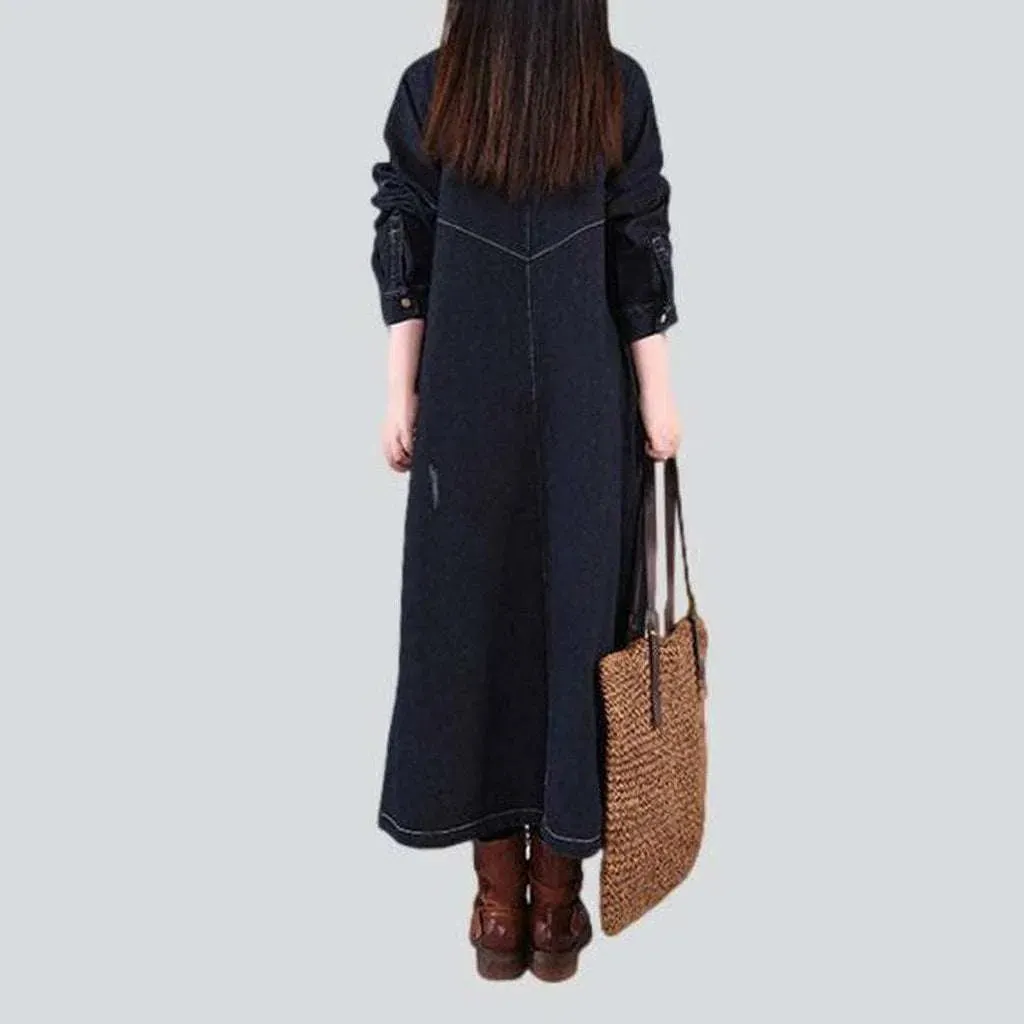 Slightly torn women's denim coat