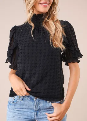 Smocked Mock Blouse