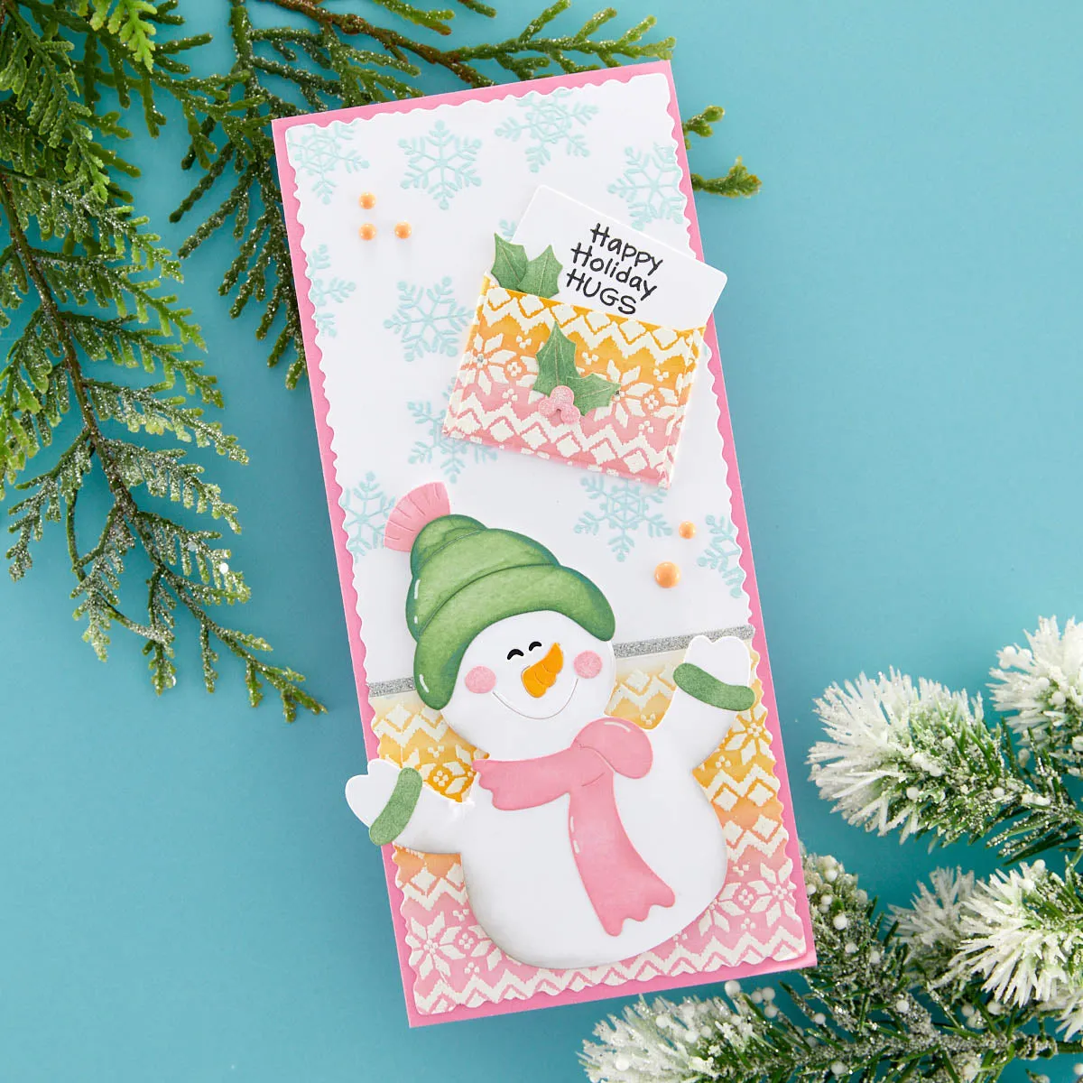 Snowman Hugs Etched Dies from the Holiday Hugs Collection by Stampendous