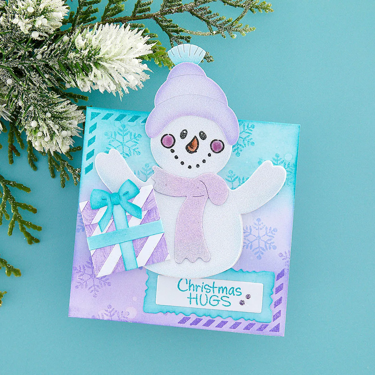 Snowman Hugs Etched Dies from the Holiday Hugs Collection by Stampendous