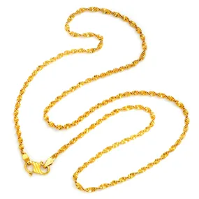 Solid 22Kt Yellow Gold Twist Chain 18.5" 2.25mm