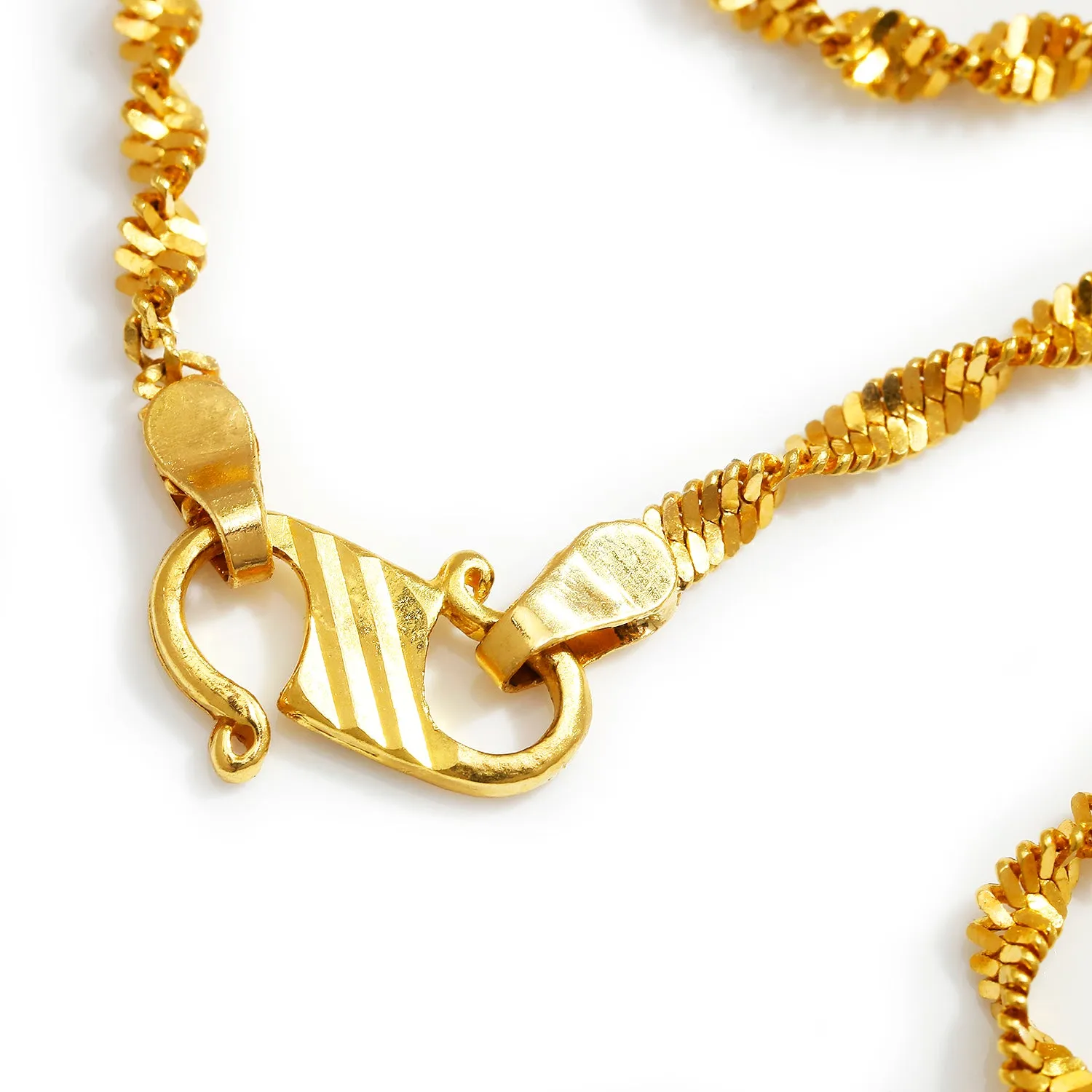 Solid 22Kt Yellow Gold Twist Chain 18.5" 2.25mm