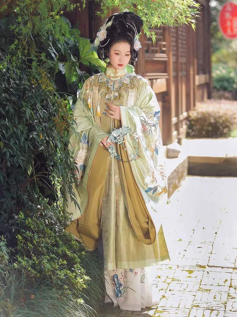 Song of Hibiscus Traditional Ancient Chinese Dress Embroidered Hanfu Clothing Mamianqun Hanfu Skirt