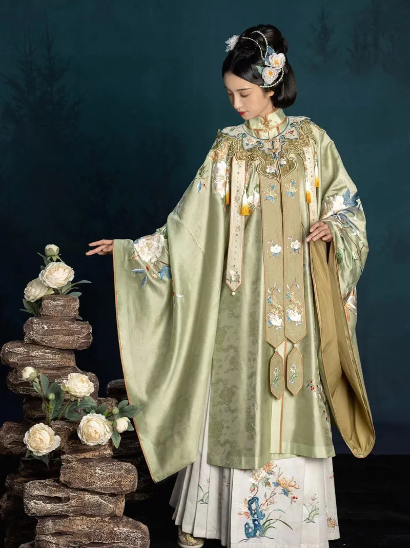 Song of Hibiscus Traditional Ancient Chinese Dress Embroidered Hanfu Clothing Mamianqun Hanfu Skirt