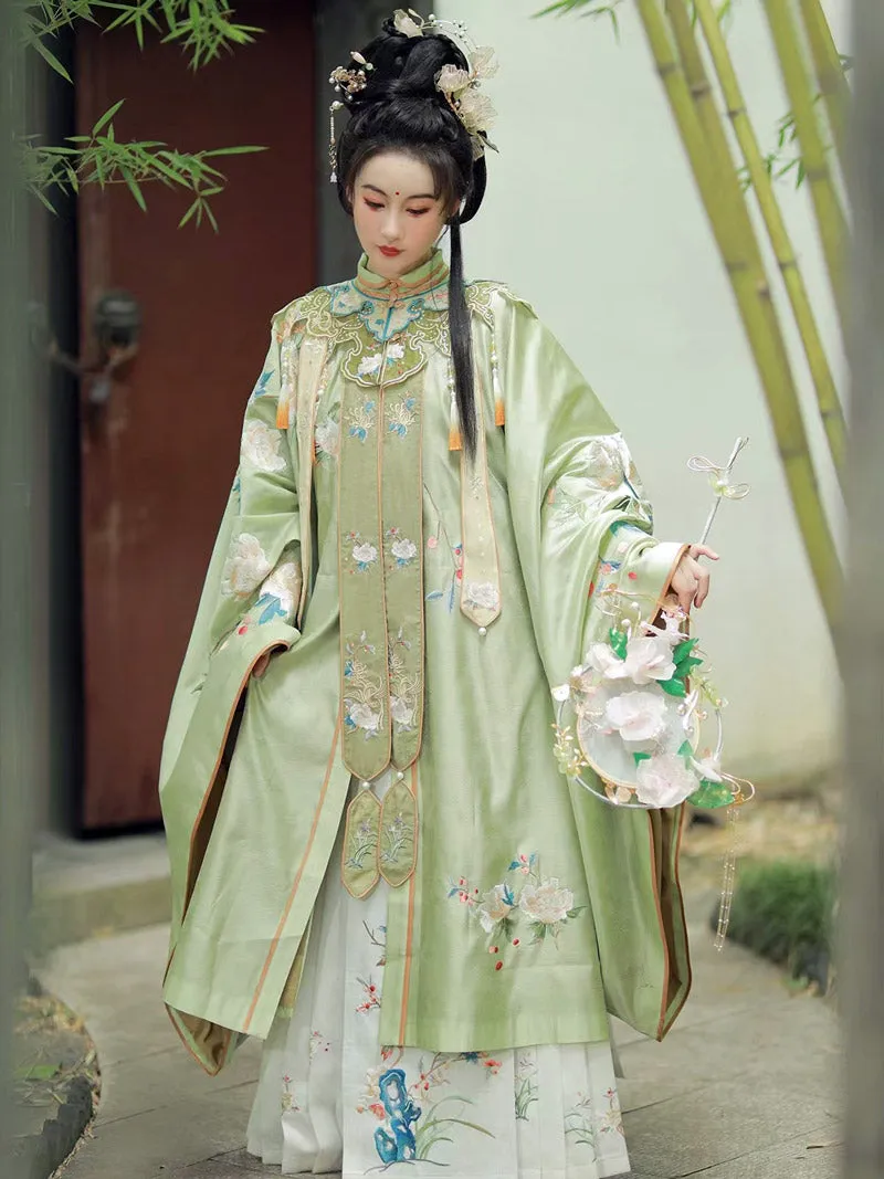 Song of Hibiscus Traditional Ancient Chinese Dress Embroidered Hanfu Clothing Mamianqun Hanfu Skirt