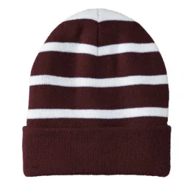 Sport-Tek® Striped Beanie with Solid Band