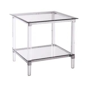 Square End Table with Acrylic Legs