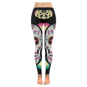 Sugar skull Women's Low Rise Leggings (Invisible Stitch)