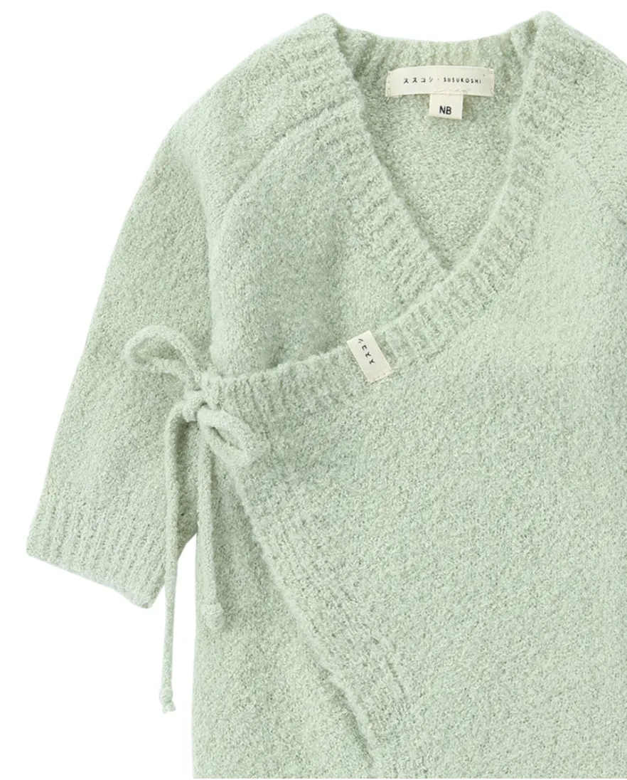 Susukoshi - Boucle Baby Kimono Overall Suit - Sage