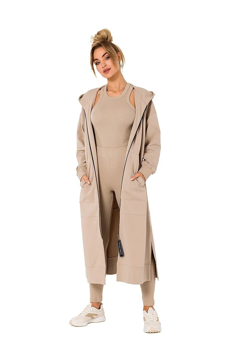 TEEK - Plus Size Zip Hoodie Sweatshirt Coat