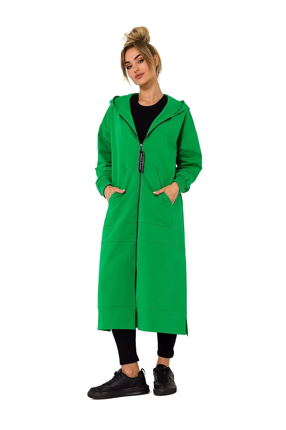 TEEK - Plus Size Zip Hoodie Sweatshirt Coat