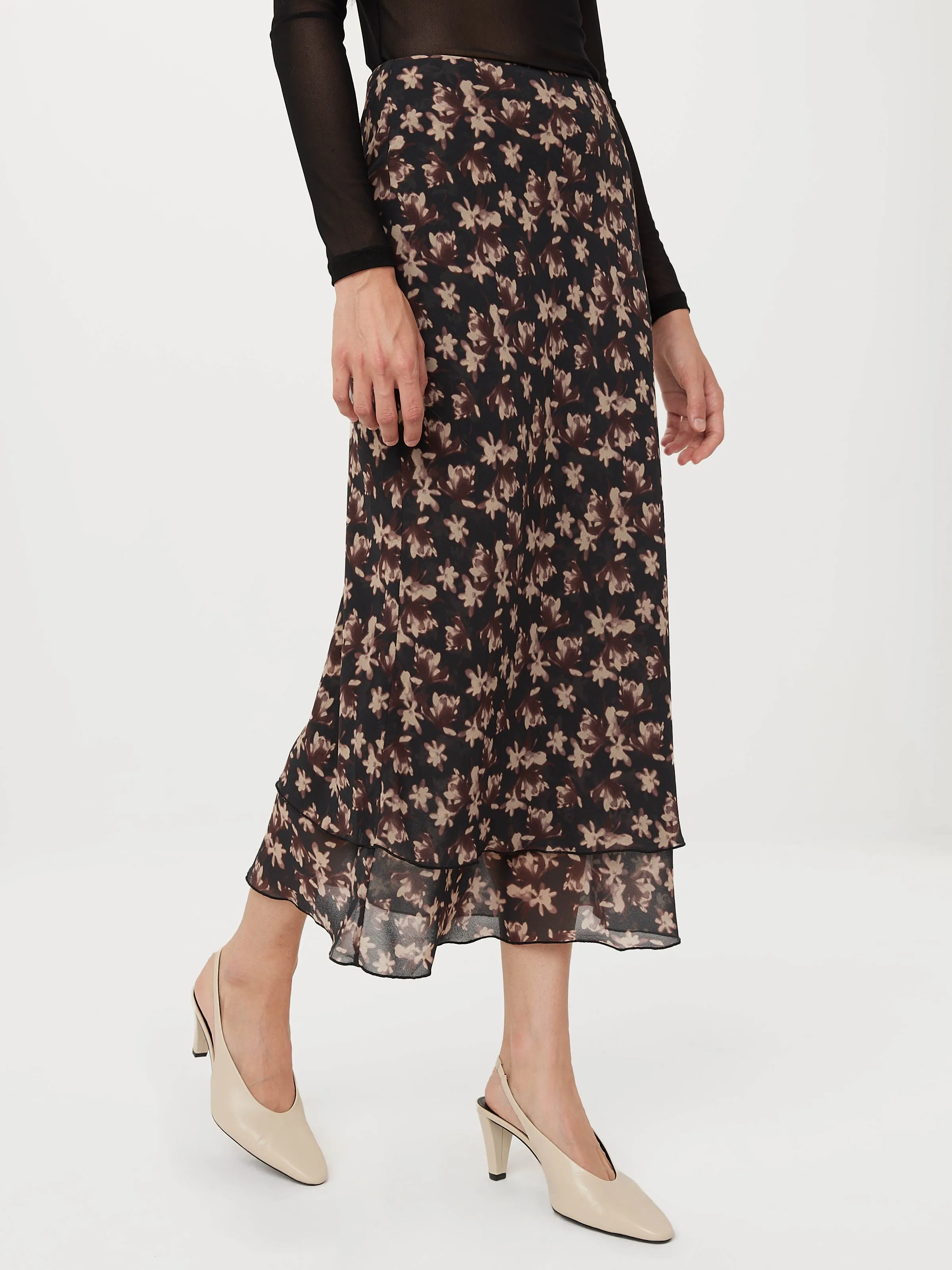 The Layered Maxi Skirt in Black