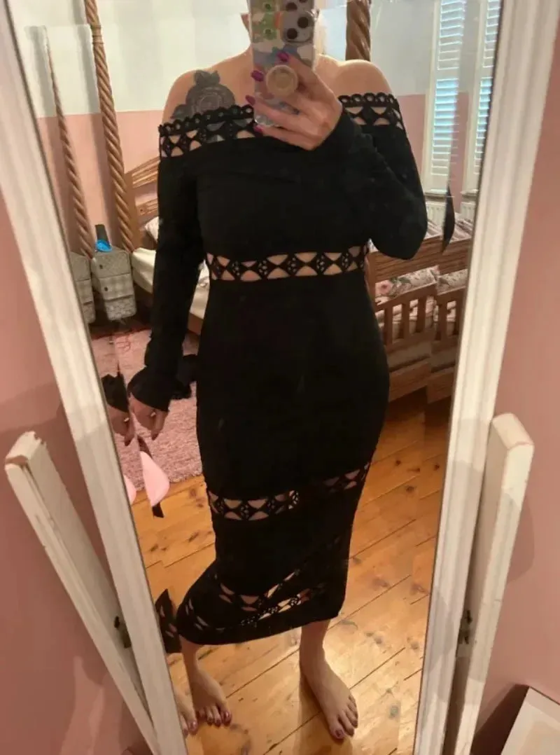 Through My Eyes Off The Shoulder Midi Dress