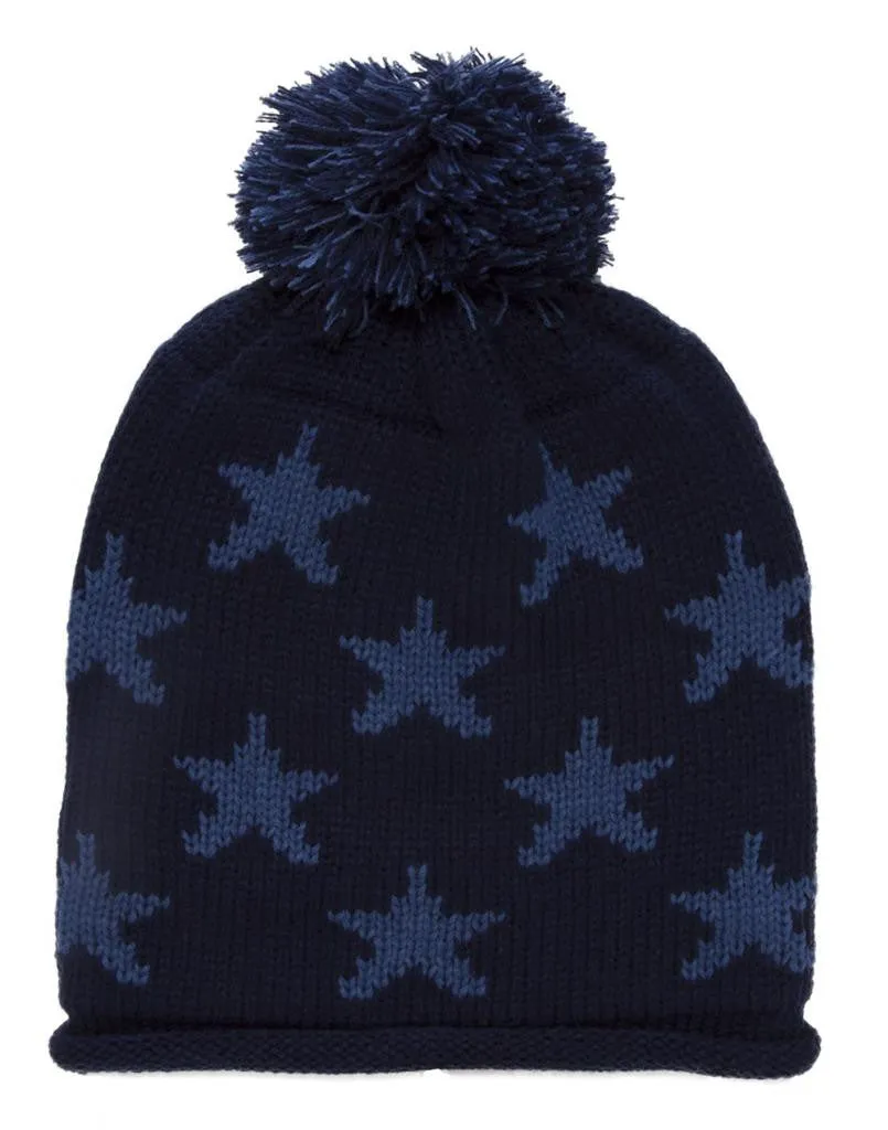 TopHeadwear Stars Long Beanie w/ Pom