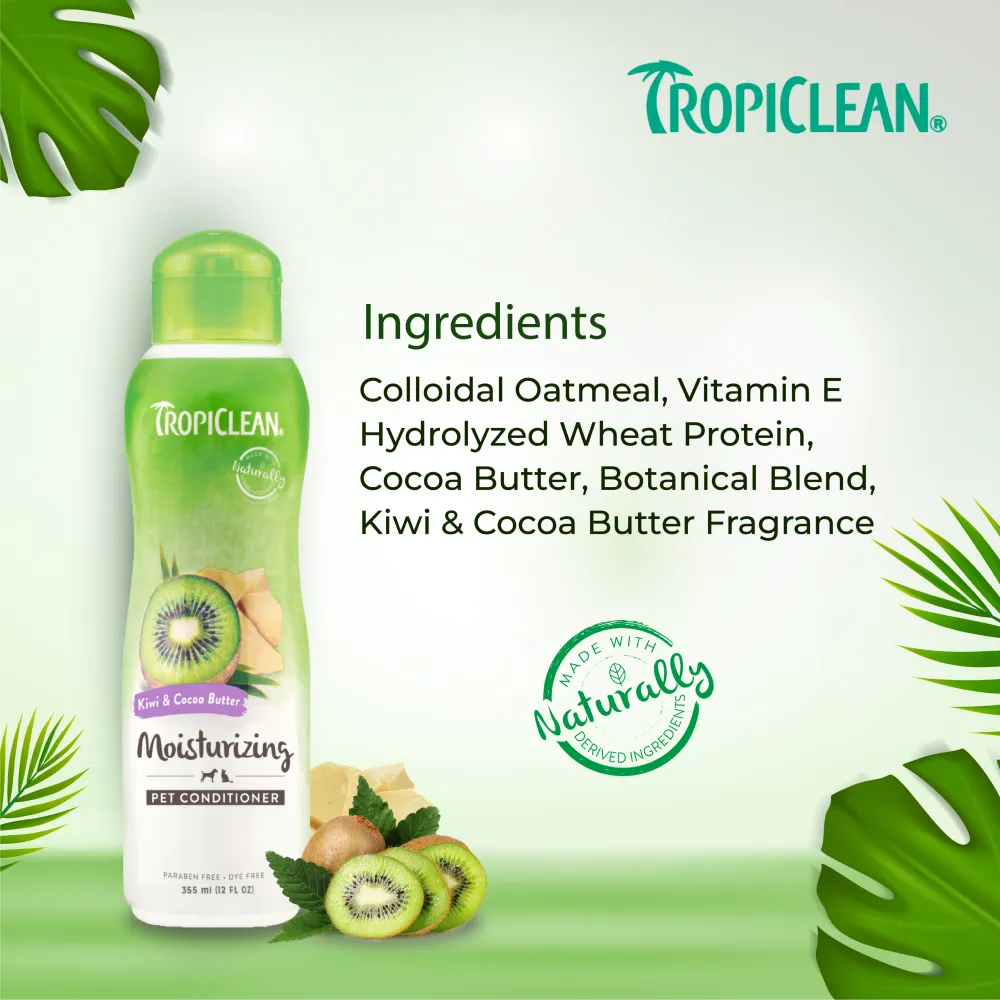 Tropiclean Kiwi and Cocoa Butter Moisturizing Conditioner for Dogs and Cats