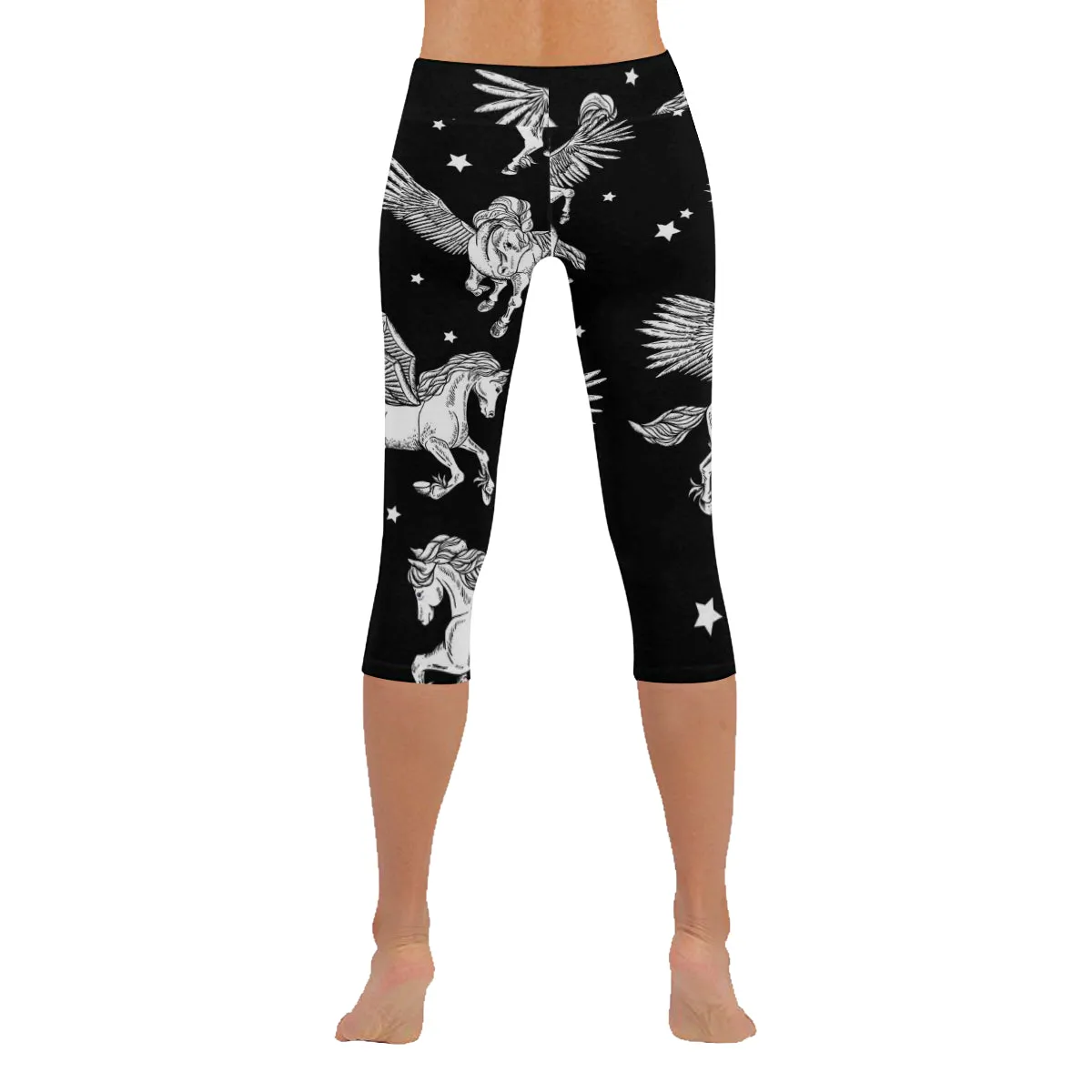 Unicorn 1 Women's Low Rise Capri Leggings (Invisible Stitch)