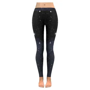 Unicorn constellation in deep space sky Women's Low Rise Leggings (Invisible Stitch)