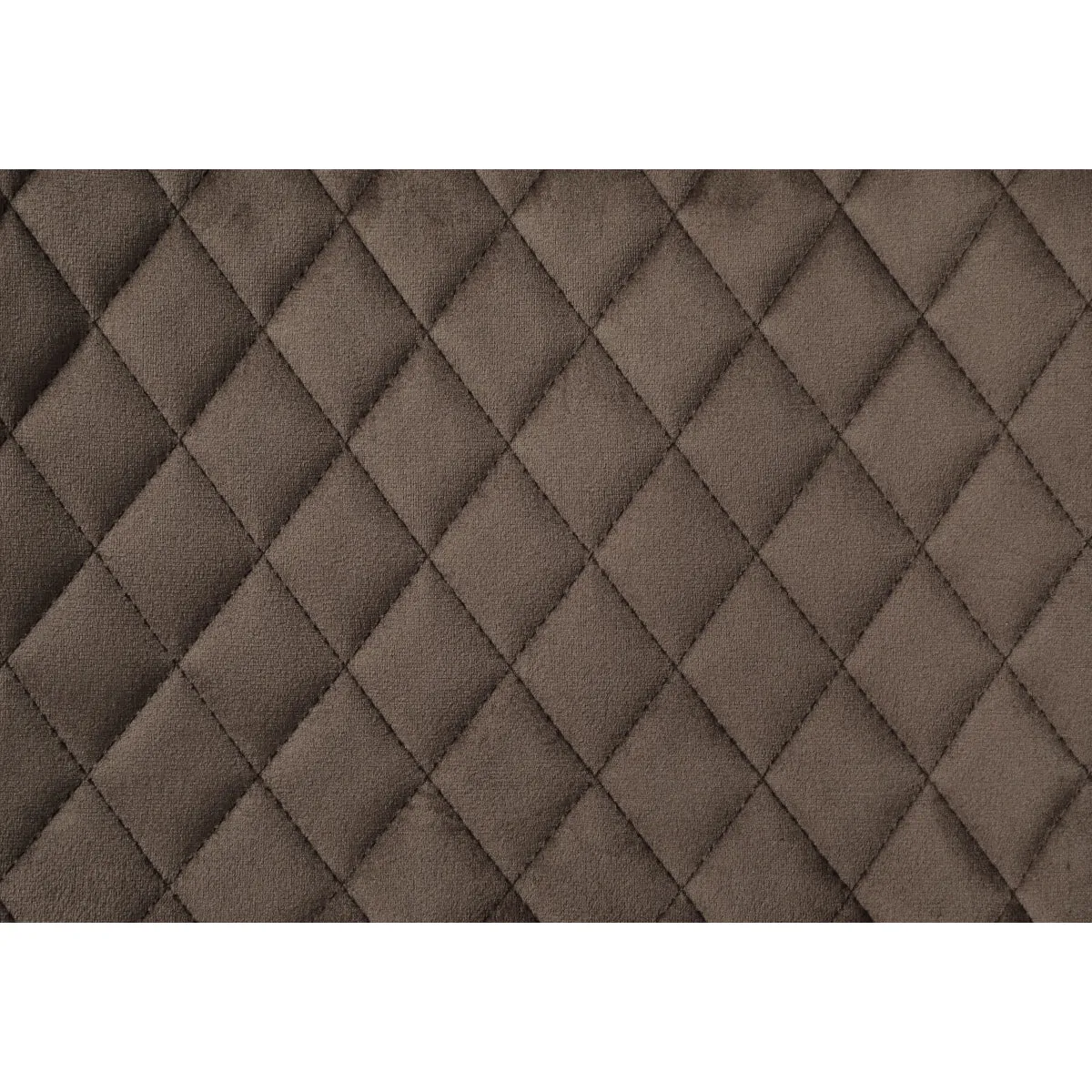 Velvet Brown Quilted Counter Height Chair with Black Metal Base