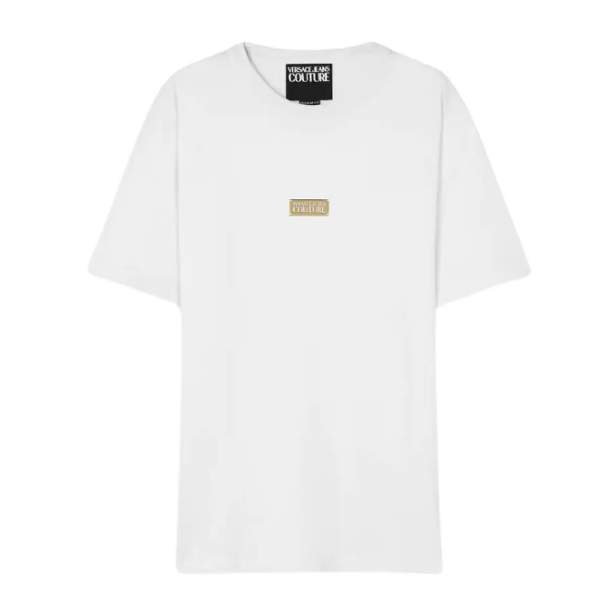 Versace Jeans Couture Metal Logo Tag White T-Shirt