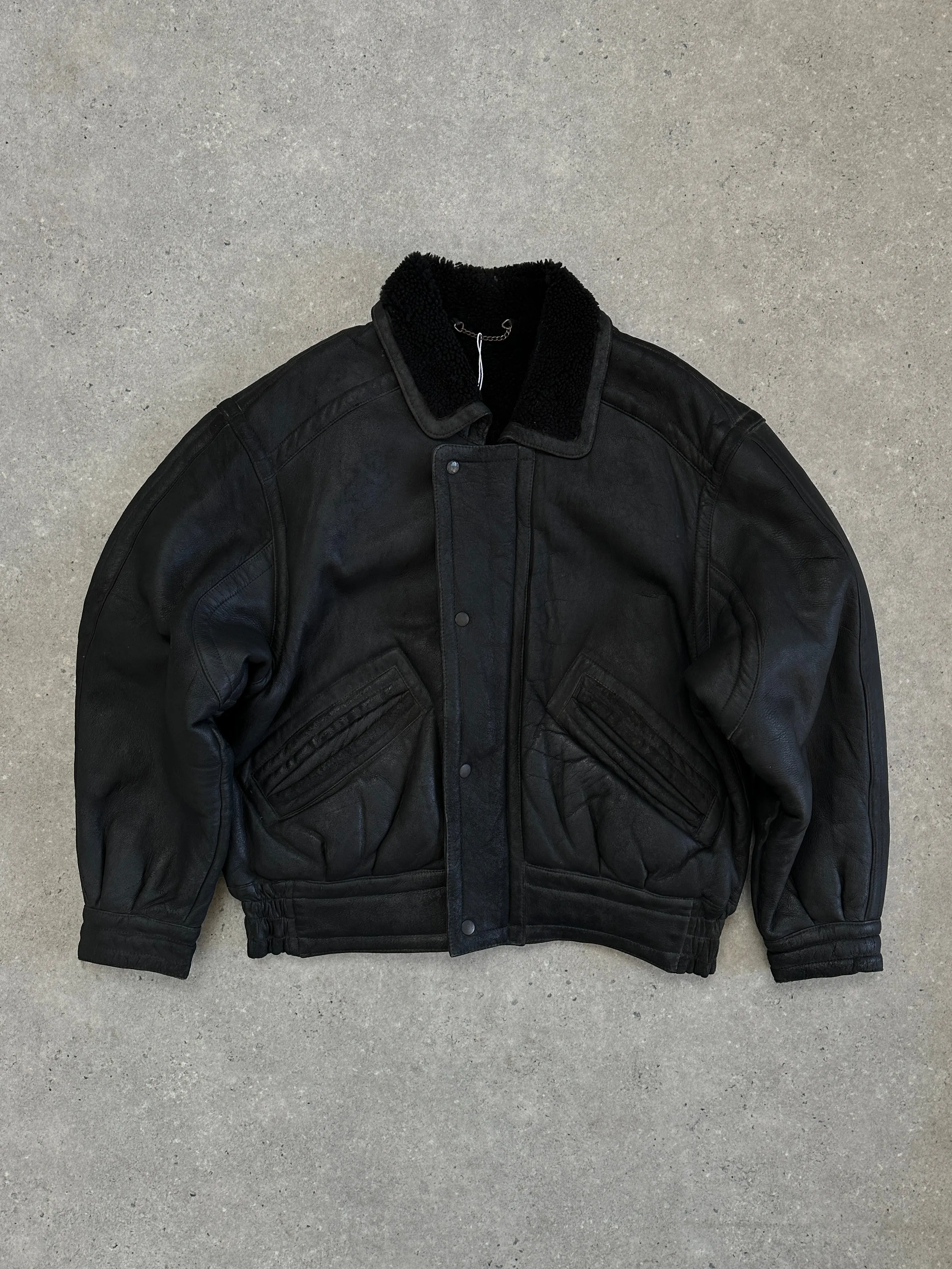 Vintage Shearling Leather Jacket - M/L