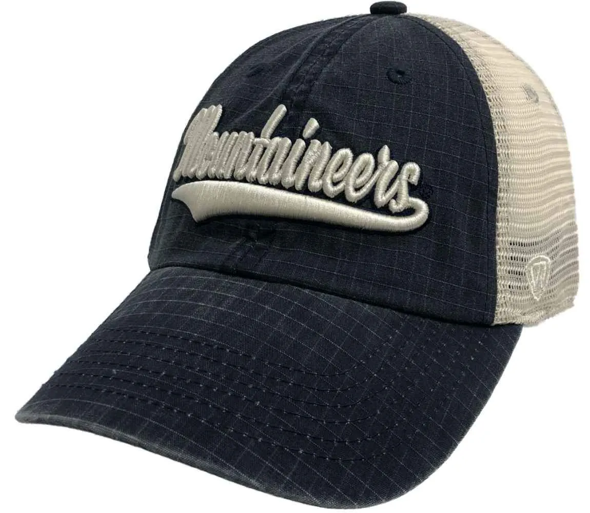 West Virginia Mountaineers TOW Navy "Raggs" Mesh Script Snapback Slouch Hat Cap