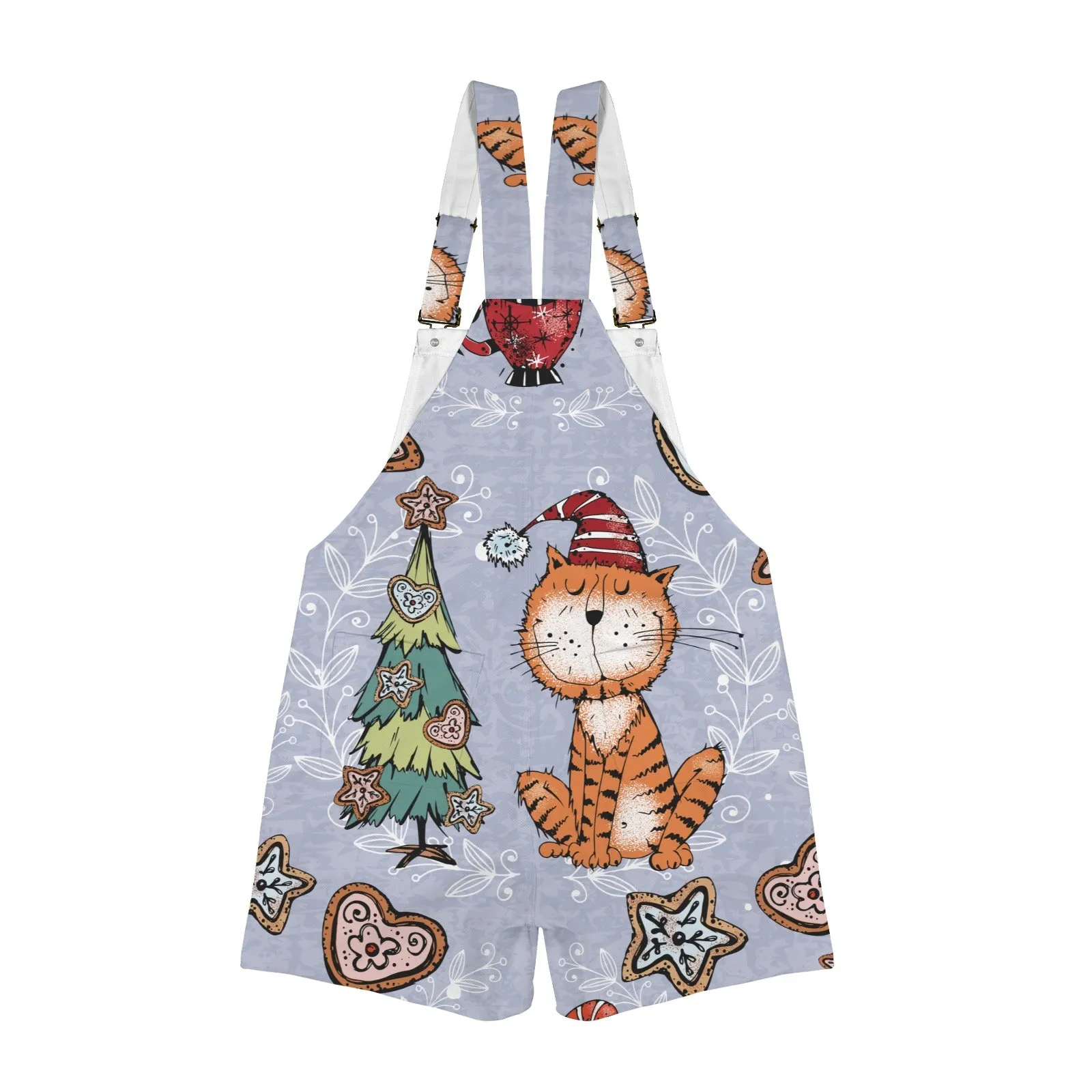 Whimsical Cat Emerson Easy-Wear Jumpsuit Unisex Shorts Suspender Jumpsuit