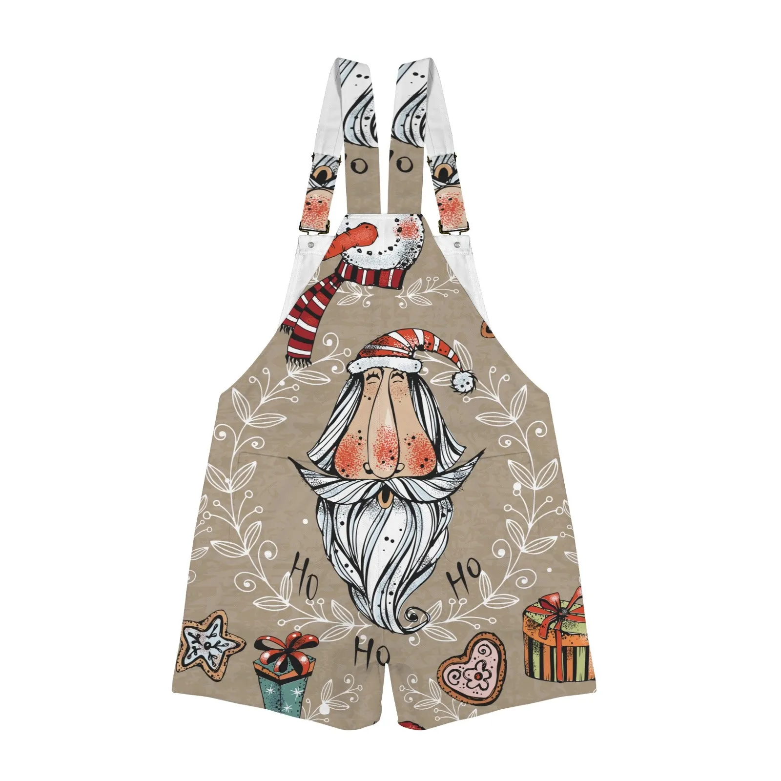 Whimsical Santa Emerson Easy-Wear Jumpsuit Unisex Shorts Suspender Jumpsuit