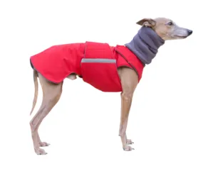 WHIPPET/GREYHOUND SOFTSHELL DOG COAT   NECK WARMER / MADE TO ORDER