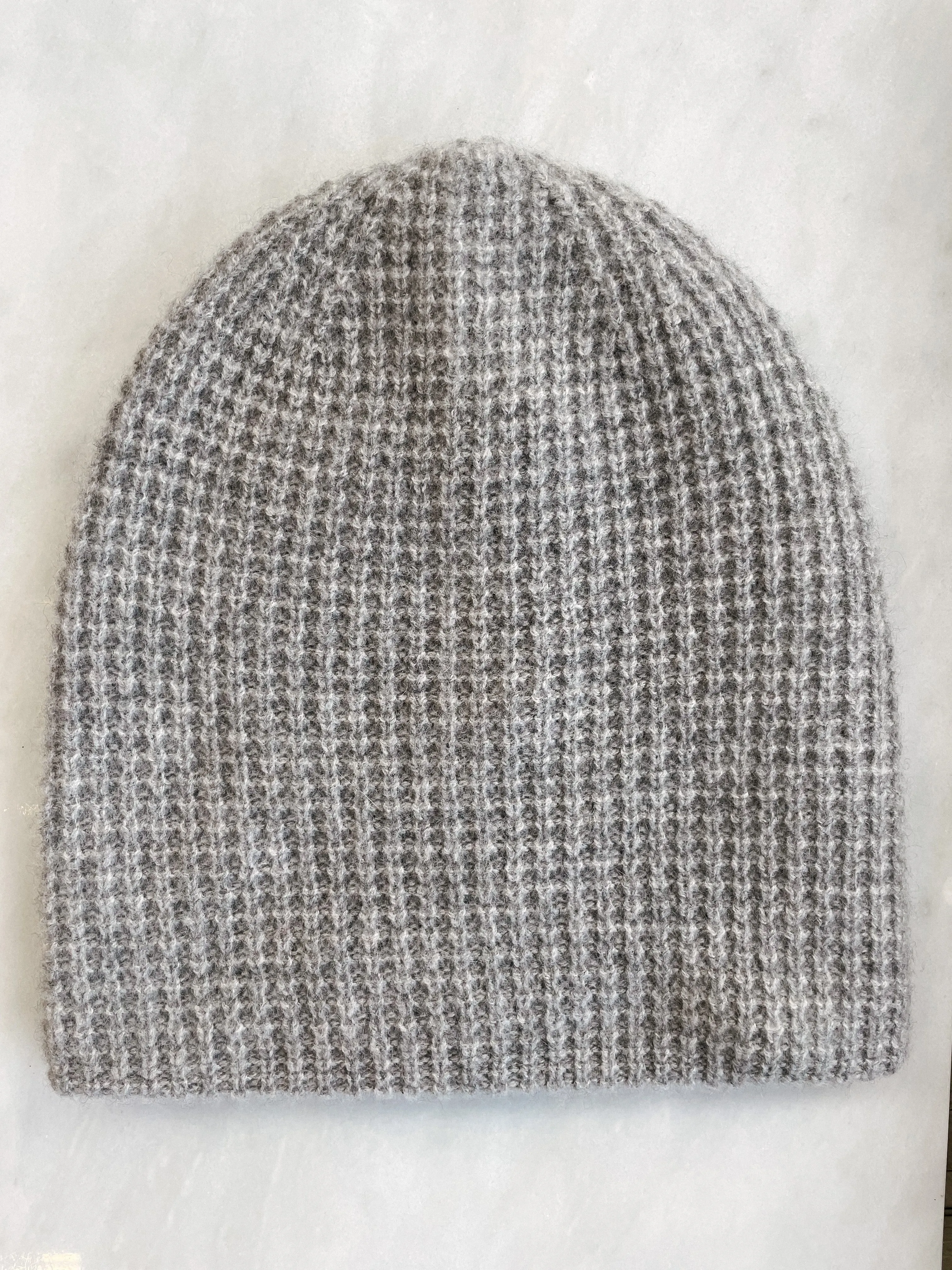 White   Warren - Cashmere Thermal Beanie in Grey Heather