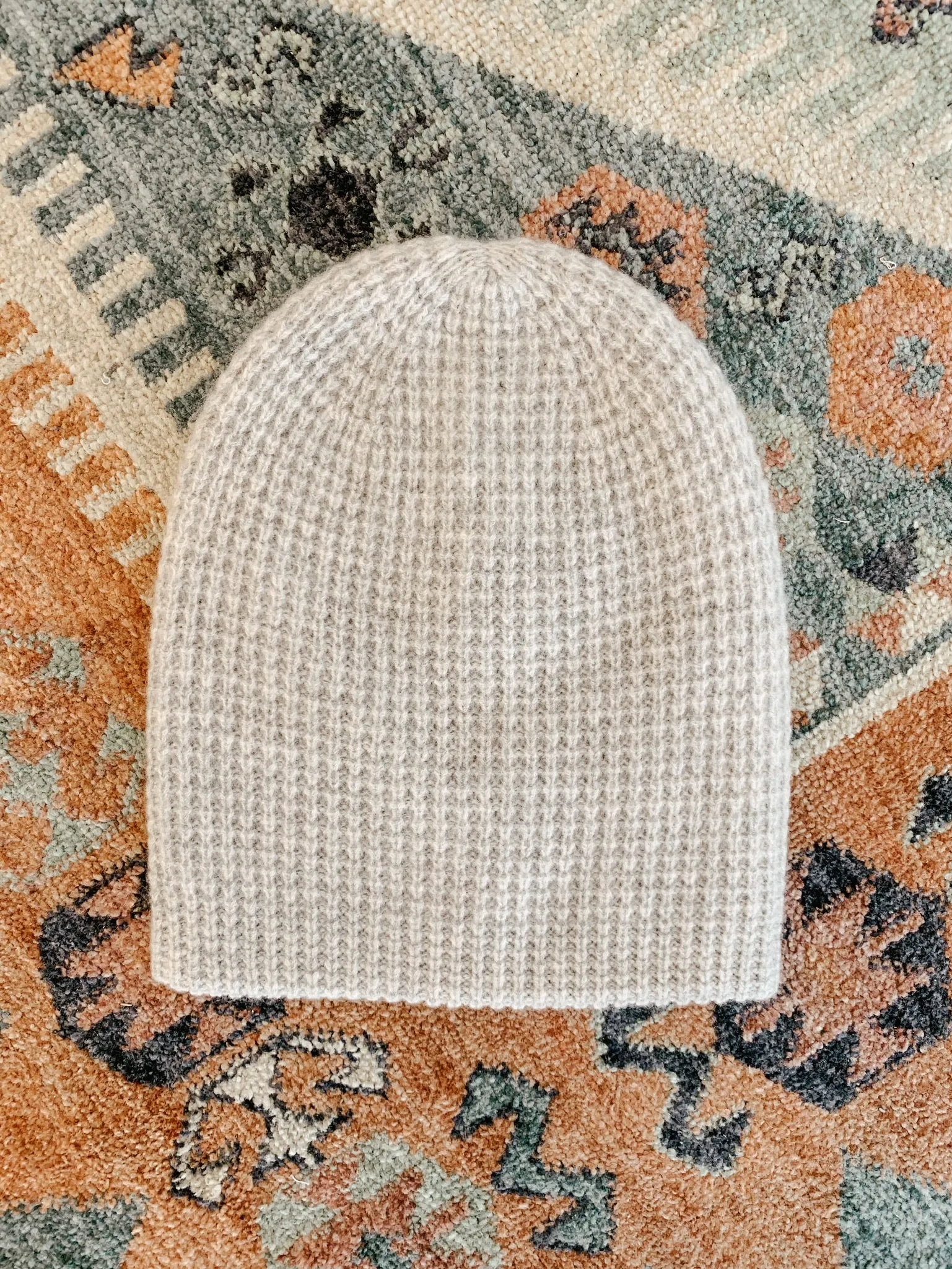 White   Warren - Cashmere Thermal Beanie in Misty Grey Heather