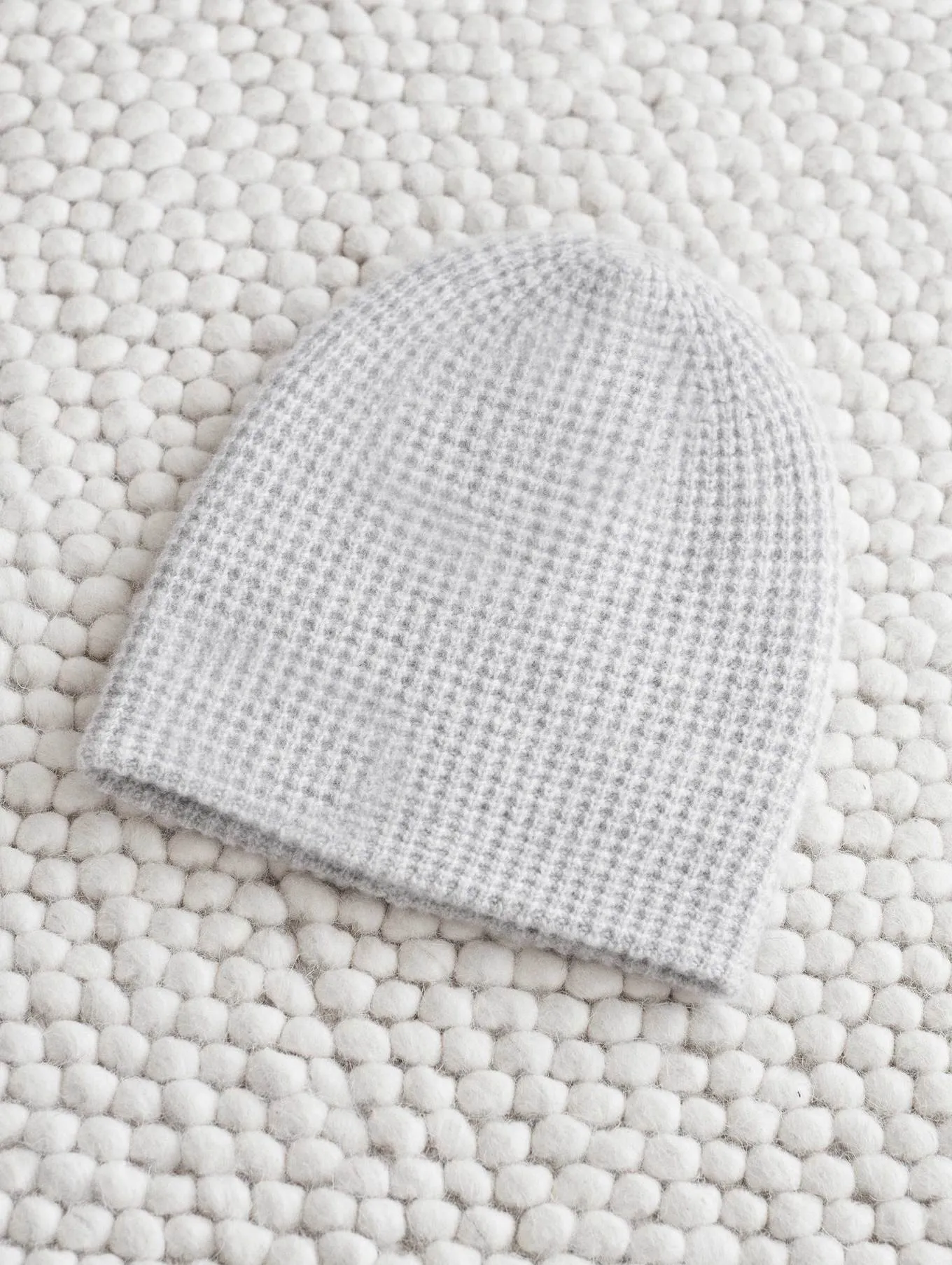 White   Warren - Cashmere Thermal Beanie in Misty Grey Heather