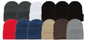 Wholesale Cuff Roll Kid's Knit Ski Long Beanie Hats H8001K